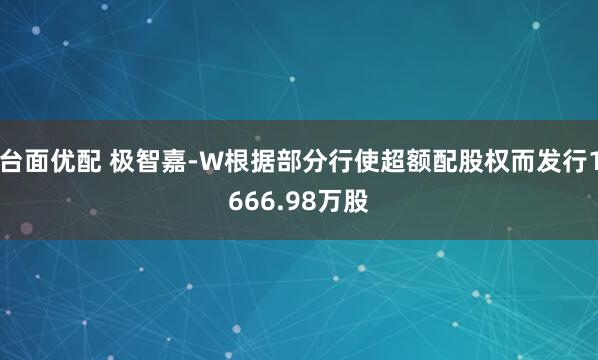台面优配 极智嘉-W根据部分行使超额配股权而发行1666.98万股